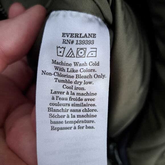 Everlane The ReNew Long Liner Quilted Coat Kalamata Green Oversized Wms Large - Picture 9 of 10